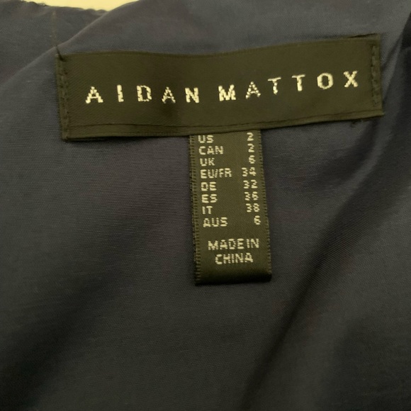 Aidan Mattox blue dress beautiful sequence top and button. Size 2 - Picture 7 of 7